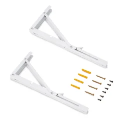 Emuca Jeu de Supports de pliage, longueur 403mm, Acier, Peint en blanc