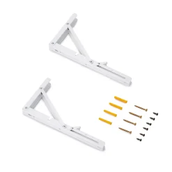 Emuca Jeu de Supports de pliage, longueur 303mm, Acier, Peint en blanc