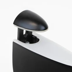 Emuca Jeu de supports Pelicano pour étagères en bois ou en verre, Plastique et Zamak, Peint en noir
