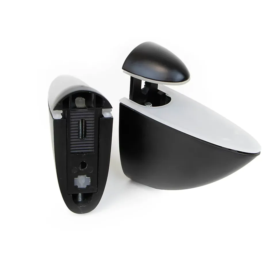 Emuca Jeu de supports Pelicano pour étagères en bois ou en verre, Plastique et Zamak, Peint en noir