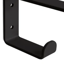 Emuca Jeu de supports pour étagères en bois Shelf avec cintre intégré, Acier, Peint en noir