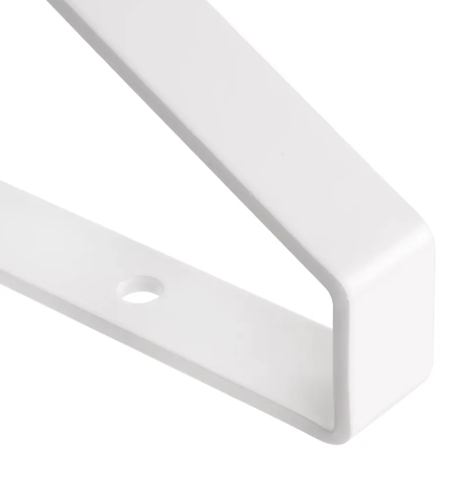 Emuca Jeu de supports pour étagères en bois Shelf avec forme triangulaire, Acier, Peint en blanc