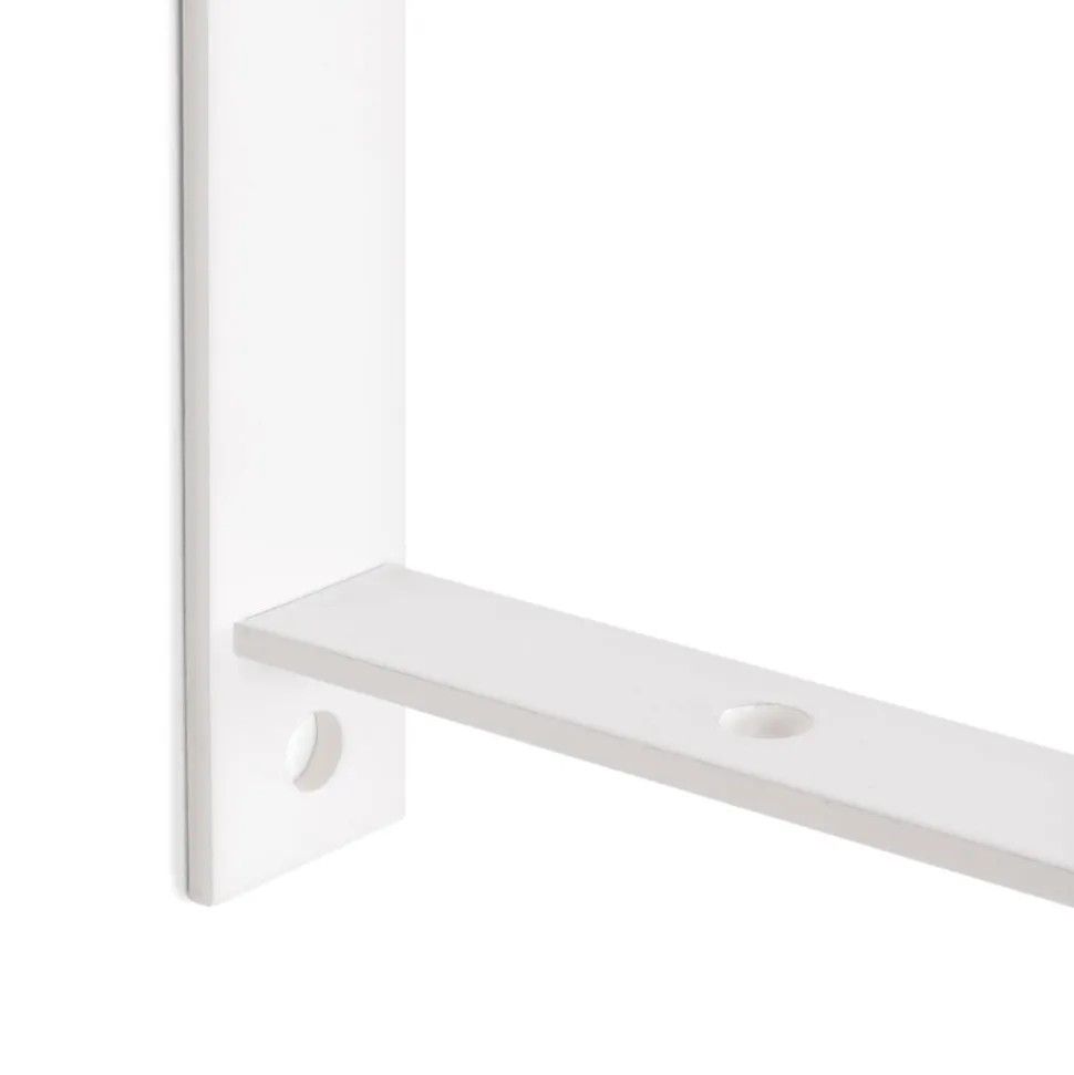 Emuca Jeu de supports pour étagères en bois Shelf avec forme triangulaire, Acier, Peint en blanc