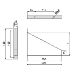 Emuca Jeu de supports pour étagères en bois Shelf avec forme triangulaire, Acier, Peint en blanc