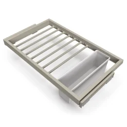 Emuca Kit de 7 porte-pantalons, 1 plateau et 1 cadre coulissant à fermeture douce pour armoires, réglable, module 800mm, Gris
