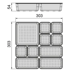 Emuca Kit de 10 seaux organisateurs Cube pour tiroirs, Plastique, Transparent