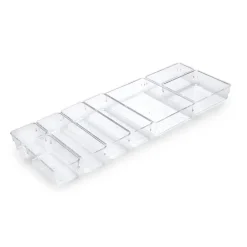 Emuca Kit de 8 seaux organisateurs Cube pour tiroirs, Plastique, Transparent