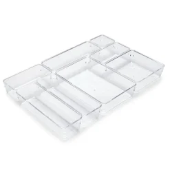 Emuca Kit de 8 seaux organisateurs Cube pour tiroirs, Plastique, Transparent
