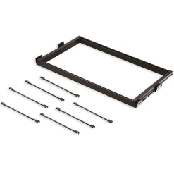 Emuca Kit de 7 tringles à pantalon et cadre de coulissage pour armoires Moka, fermeture souple, réglable, module 800mm, Aluminium