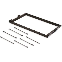 Emuca Kit de 7 tringles à pantalon et cadre de roulement pour armoires Moka, fermeture souple, réglable, module 900mm, Aluminium