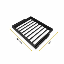 Emuca Kit de 7 tringles à pantalon et cadre coulissant à fermeture douce pour armoires, réglable, module 600mm, Noir texturé