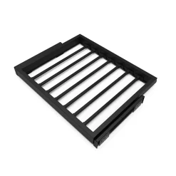 Emuca Kit de 7 tringles à pantalon et cadre coulissant à fermeture douce pour armoires, réglable, module 600mm, Noir texturé