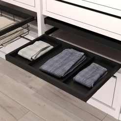 Emuca Kit de châssis à glissière avec fermeture souple pour armoires, réglable, module 600mm, Noir texturé