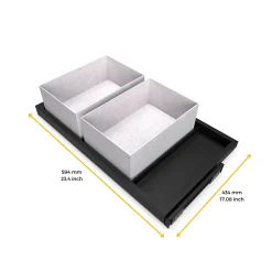 Emuca Kit de châssis coulissant avec fermeture souple pour armoires, réglable, module 600mm, Gris pierre