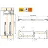 Emuca Kit de ferrures pour Placard 81 2 coulissants et fermeture souple, profilé Wave, épaisseur 18mm, panneaux non inclus,