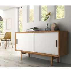 Emuca Kit de ferrures pour Flow 2 portes coulissantes et armoire à fermeture souple avec rails encastrés 2,35m, panneaux non