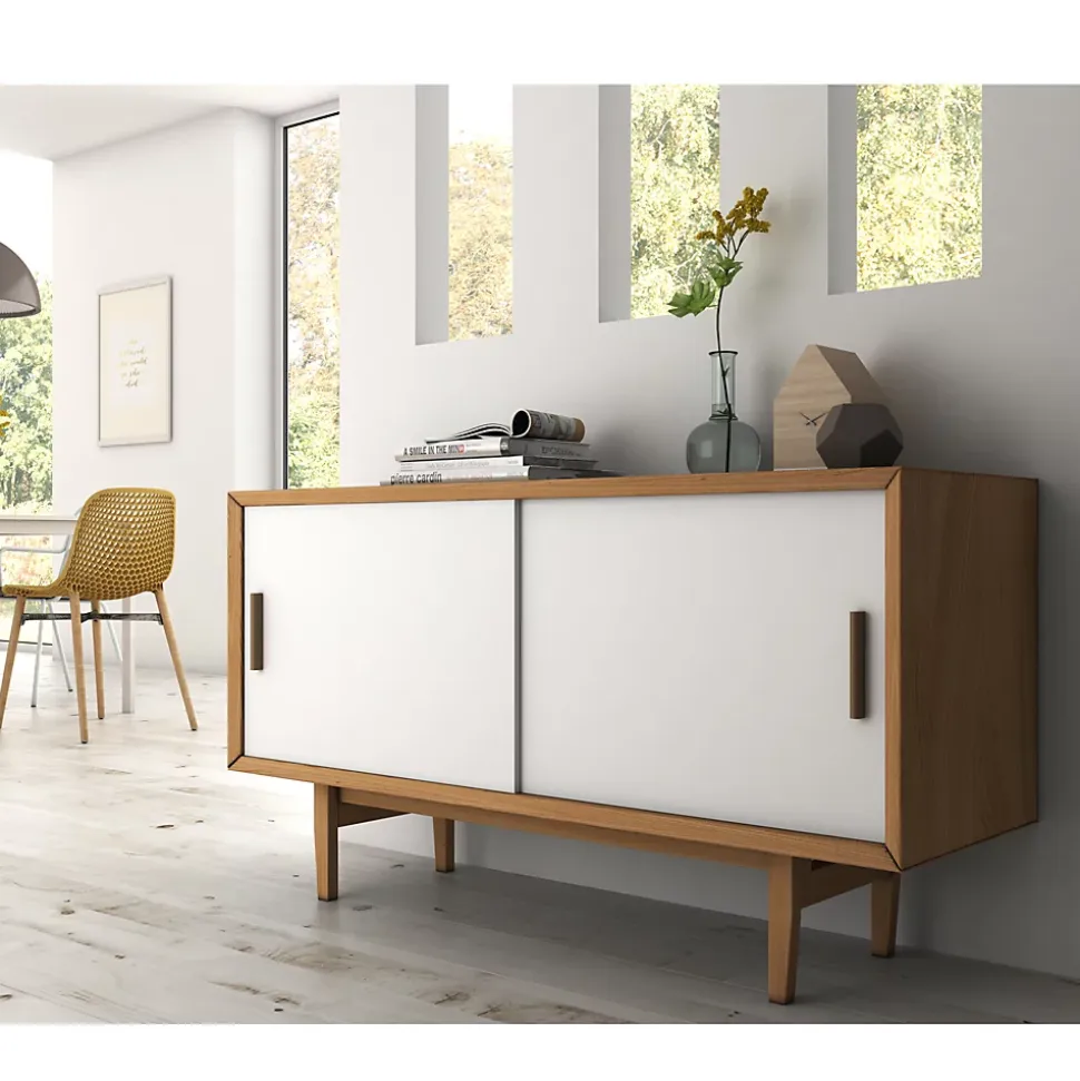 Emuca Kit de ferrures pour Flow 2 portes coulissantes et armoire à fermeture souple avec rails encastrés 2,35m, panneaux non