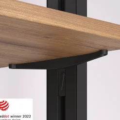Emuca Kit de fixation pour 4 étagères en bois et 1 tringle de suspension de 1m de long Noir, Aluminium et Zamak et Plastique,