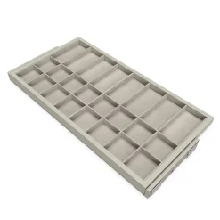 Emuca Kit de organiser de tiroirs avec cadre de coulissage soft close pour armoires, réglable, module 900mm, Gris pierre