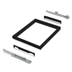 Emuca Kit de organiser de tiroirs et cadre de glissières de tiroirs à fermeture douce pour armoires, réglable, module 900mm, noir