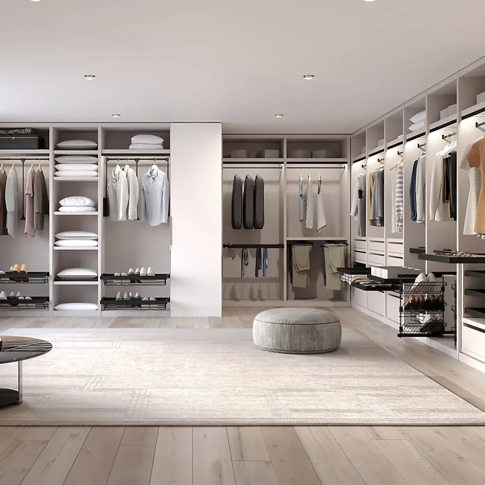 Emuca Kit de organiser de tiroirs et cadre de glissières de tiroirs à fermeture douce pour armoires, réglable, module 900mm, noir