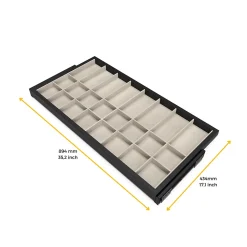 Emuca Kit de organiser de tiroirs et cadre de glissières de tiroirs à fermeture douce pour armoires, réglable, module 900mm, noir