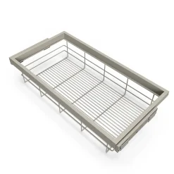 Emuca Kit de panier et cadre coulissant avec fermeture souple pour armoire, réglable, module 900mm, Gris pierre