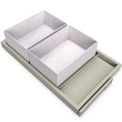 Emuca Kit de plateau, 2 paniers d'organisation et cadre de roulement soft close pour armoires, réglable, module 800mm, Gris pierre