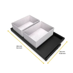 Emuca Kit de plateau, 3 paniers d'organisation et cadre de roulement soft close pour armoires, réglable, module 900mm, Noir
