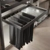 Emuca Kit de porte-pantalon à 7tringles et rack ajustable Quartz pour armoires, glissières extension totale et à fermeture douce,