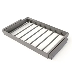 Emuca Kit de porte-pantalon à 7tringles et rack ajustable Quartz pour armoires, glissières extension totale et à fermeture douce,