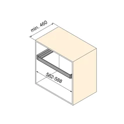 Emuca Kit de porte-pantalon à 7tringles et rack ajustable Quartz pour armoires, glissières extension totale et à fermeture douce,