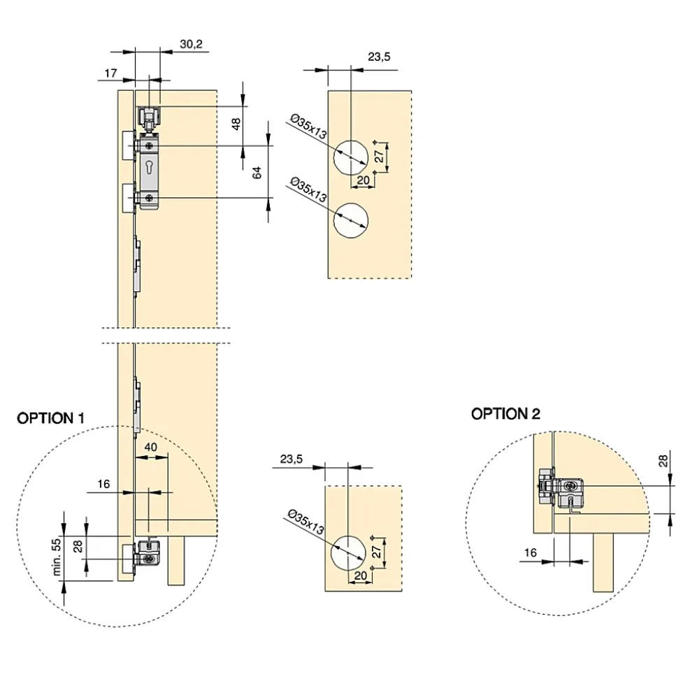 Emuca Kit de quincaillerie pour 2 portes coulissantes pliantes et armoire à fermeture souple Twofold, pour 4 panneaux non inclus,