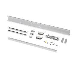 Emuca Kit de quincaillerie pour porte coulissante en bois Wall à fermeture souple, Acier et Aluminium et Plastique