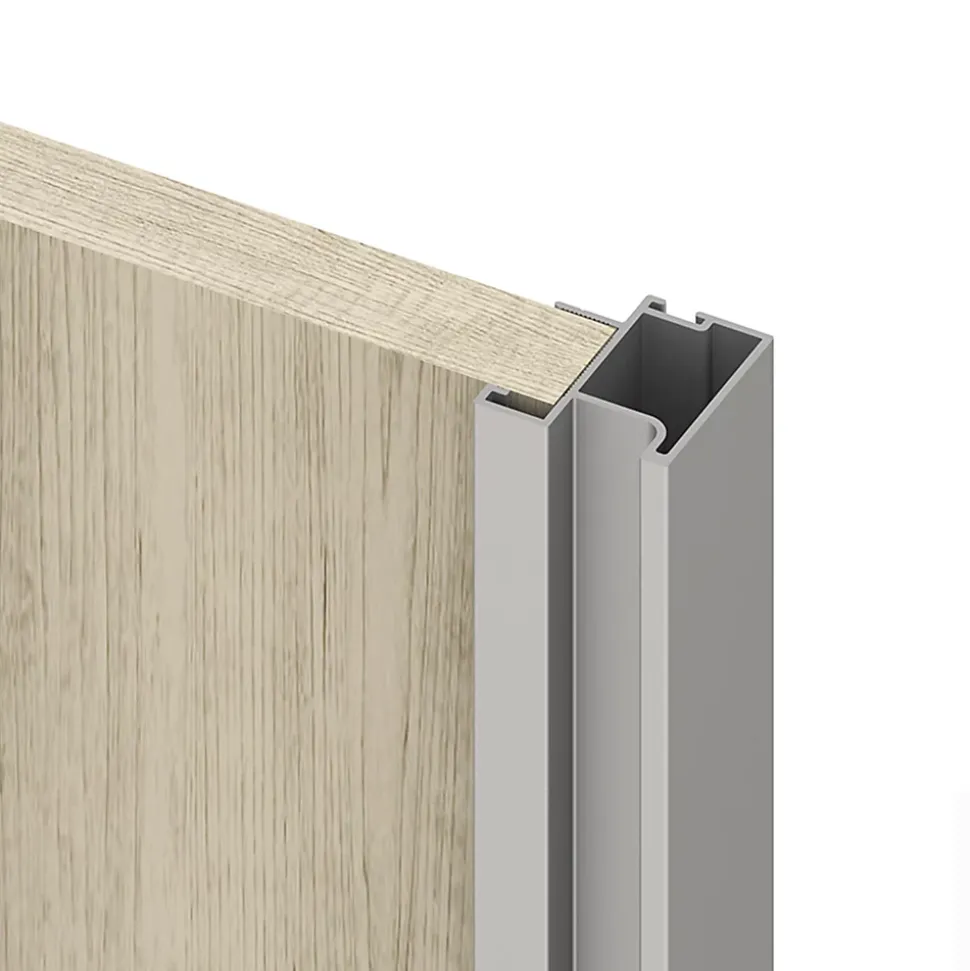 Emuca Kit de quincaillerie pour armoire à 2 portes coulissantes avec fermeture souple Placard 74, Modèle de poignée Sharp,