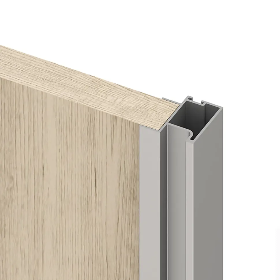 Emuca Kit de quincaillerie pour armoire à 2 portes coulissantes avec fermeture souple Placard 74, Modèle de poignée Sharp,