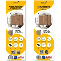 Emuca Kit de quincaillerie pour Placard 81 2 portes coulissantes à fermeture souple, profil profond, épaisseur 18mm, panneaux non