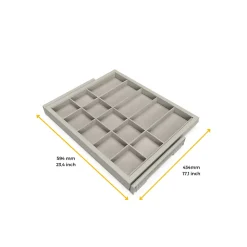 Emuca Kit de rangement avec cadre de coulissage soft-close pour armoire, réglable, module 600mm, Gris pierre