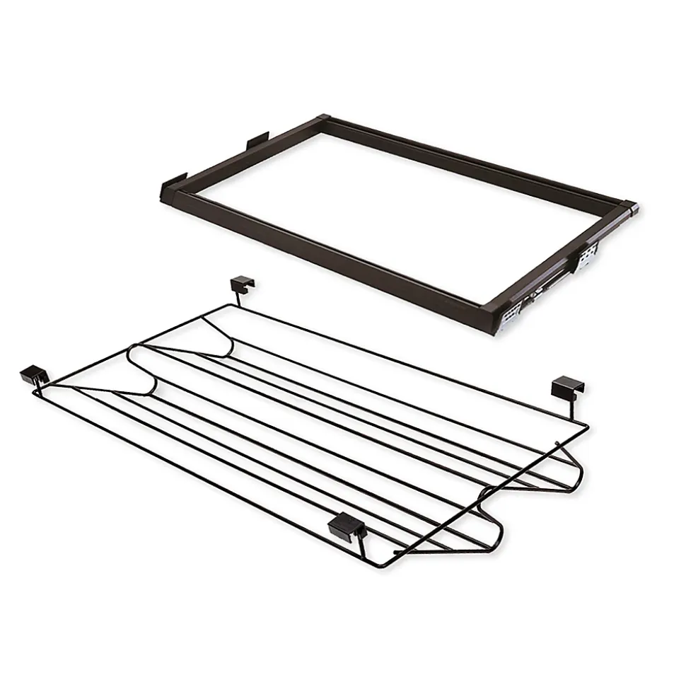 Emuca Kit de rangement de chaussures en métal et cadre de roulement pour armoires Moka, fermeture souple, réglable, module de