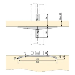 Emuca Kit de supports pour 3 étagères en bois et 1 module pour structure Zero, Zamak, Peint gris pierre
