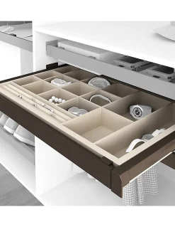 Emuca Kit de tiroir à bijoux et cadre de coulissage pour armoires Moka, fermeture souple, réglable, module de 800mm, Acier et