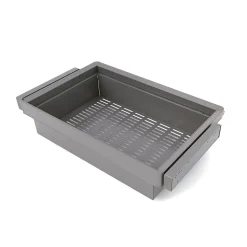 Emuca Kit panier métallique et rack ajustable Quartz pour armoires, glissières extension totale et à fermeture douce, Module 80cm,