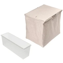 Emuca Kit plateau auxiliaire, panier et rack ajustable Quartz pour armoires, glissières extension totale et à fermeture douce,