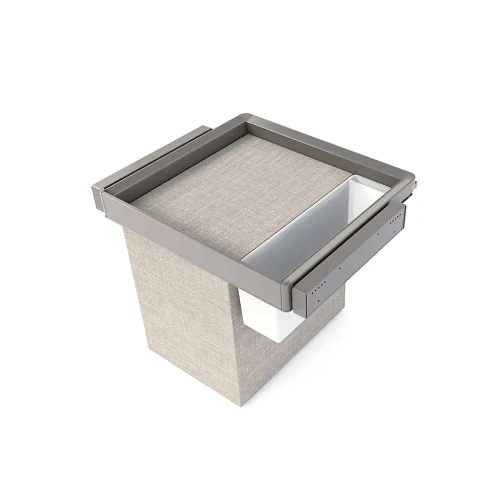 Emuca Kit plateau auxiliaire, panier et rack ajustable Quartz pour armoires, glissières extension totale et à fermeture douce,