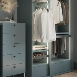 Emuca Kit tiroir à chaussures et rack ajustable Quartz pour armoires, glissières extension totale et à fermeture douce, Module