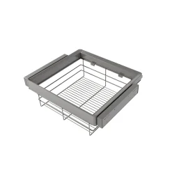 Emuca Kit tiroir en fil métallique et rack ajustable Quartz pour armoires, glissières extension totale et à fermeture douce,