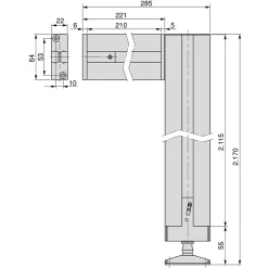 Emuca Lot de 2 cadres Zero avec quincaillerie et profilés pour montage au sol et au mur avec niveleur rectangulaire, Aluminium et