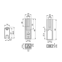 Emuca Lot de 2 rails de penderie Luxe de 1,15 m de long avec supports, Aluminium et Plastique, Peint en noir texturé