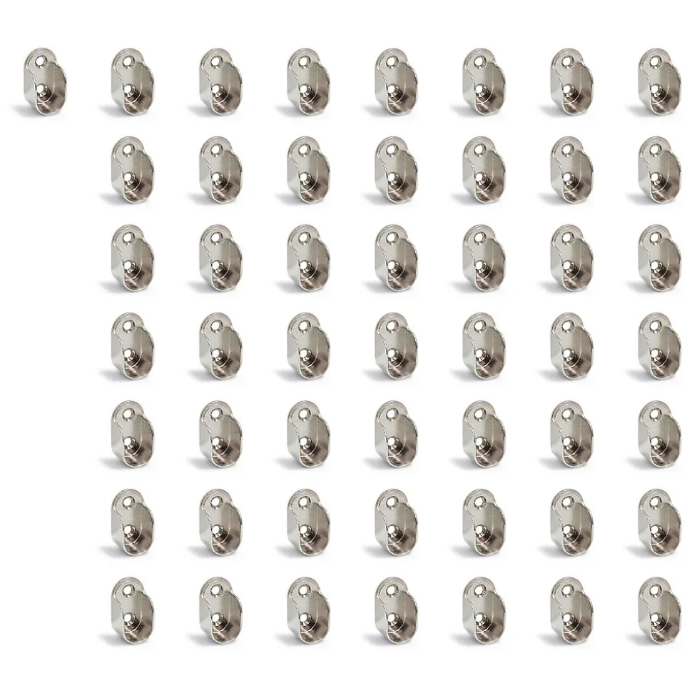 Emuca Lot de 50 supports de tringles de penderie, Zamak, Nickelé