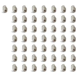 Emuca Lot de 50 supports de tringles de penderie, Zamak, Nickelé